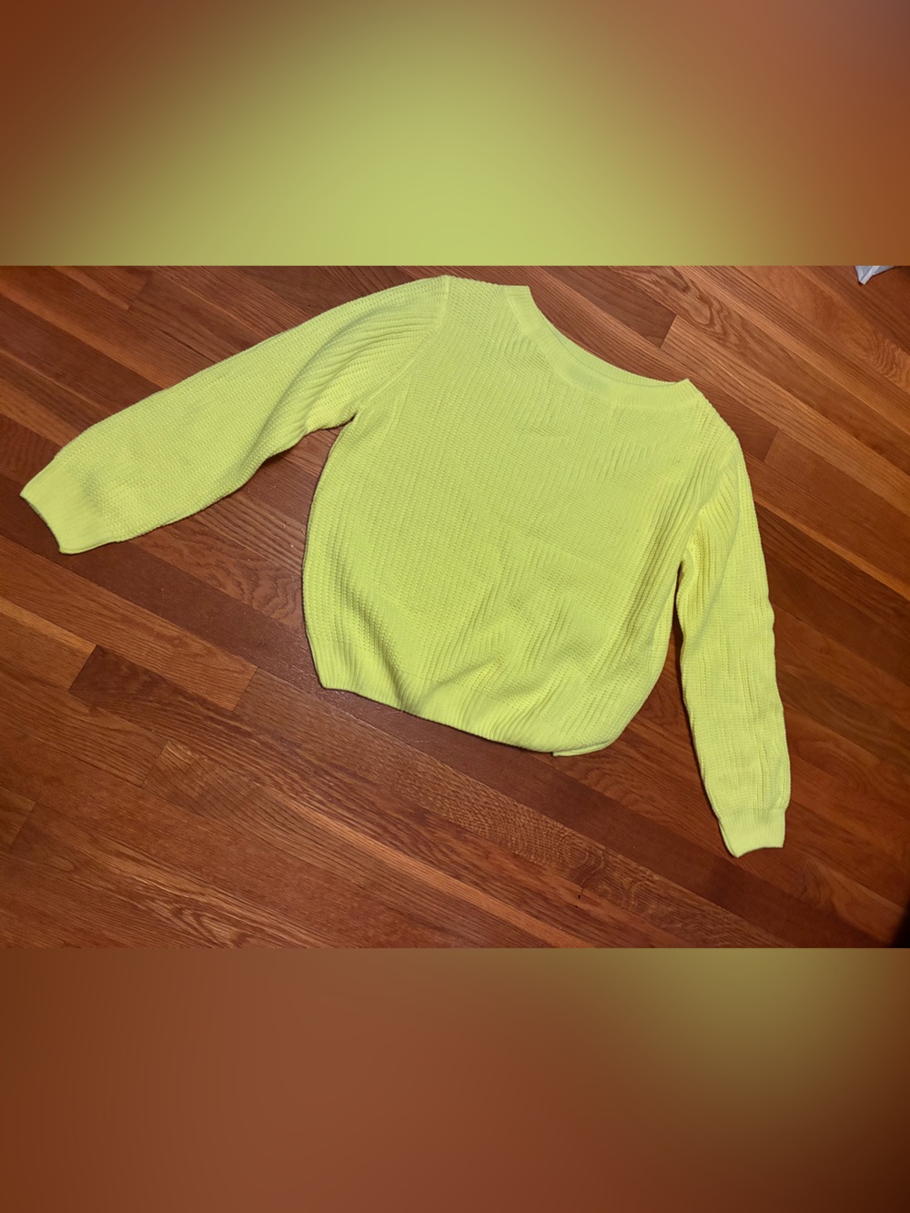 SHEIN Neon Yellow Off-Shoulder Sweater